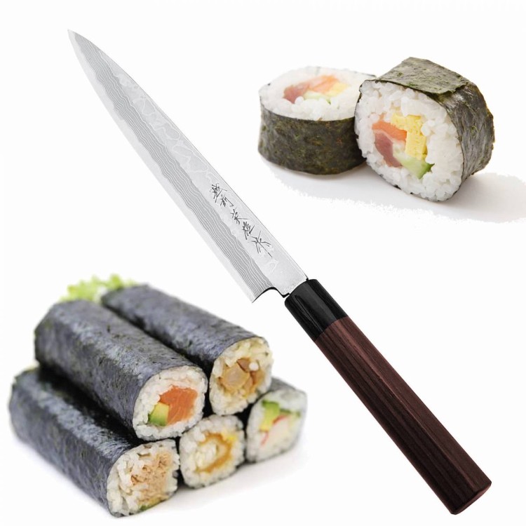 Hideo Kitaoka Shirogami Satin Leworęczny Japoński Nóż Yanagi Sashimi Do Sushi 24cm