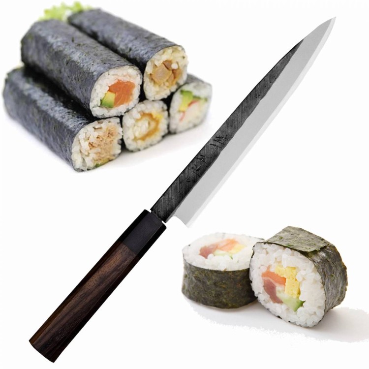 Hideo Kitaoka Shirogami Black Oktagon Japoński Nóż Yanagi Sashimi Do Sushi 21cm