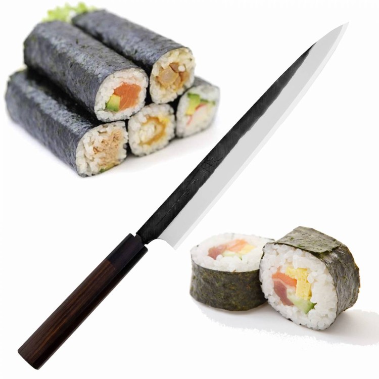 Hideo Kitaoka Shirogami Black Oktagon Japoński Nóż Yanagi Sashimi Do Sushi 27cm