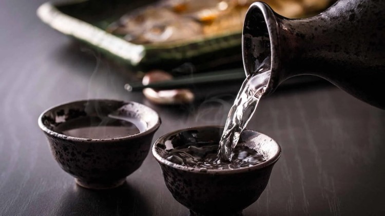 Czarno-Brązowy Ceramiczny Zestaw Komplet Do Podawania Japońskiego Sake 450ml EDO JAPAN