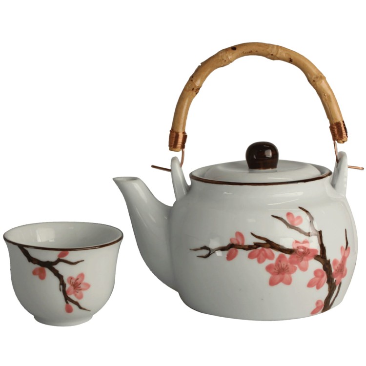 Japoński Biały Zestaw Do Herbaty Sakura EMRO AZIATICA