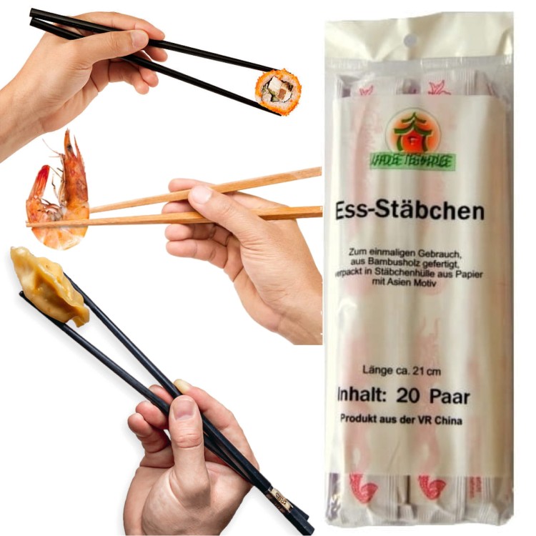 Chińskie Pałeczki Bambusowe Drewniane w Kopertach 20 Par JADE TEMPLE