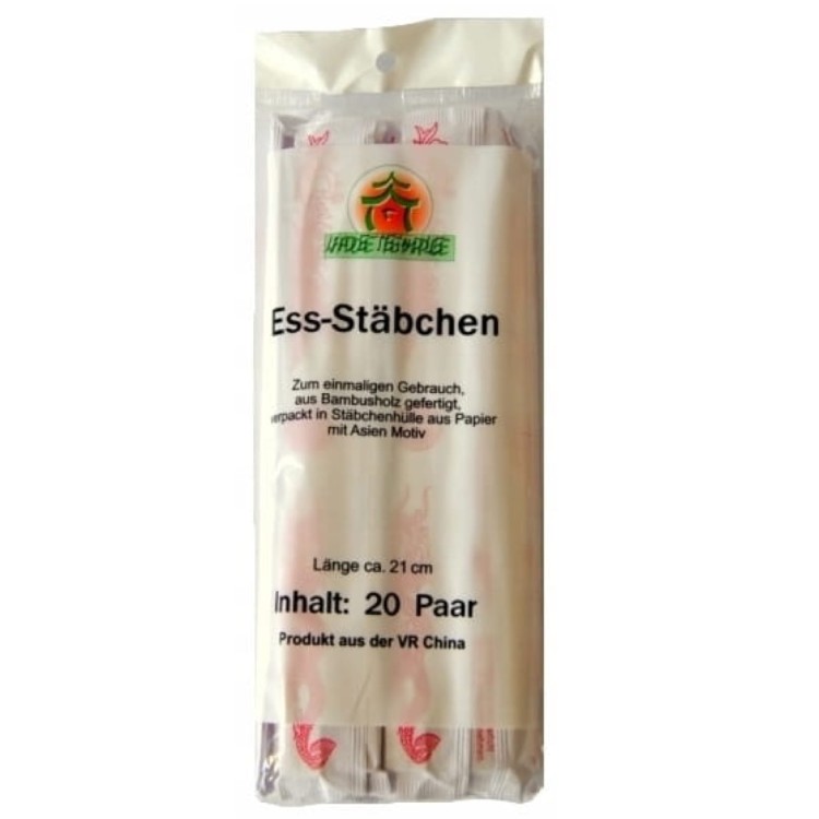 Chińskie Pałeczki Bambusowe Drewniane w Kopertach 20 Par JADE TEMPLE