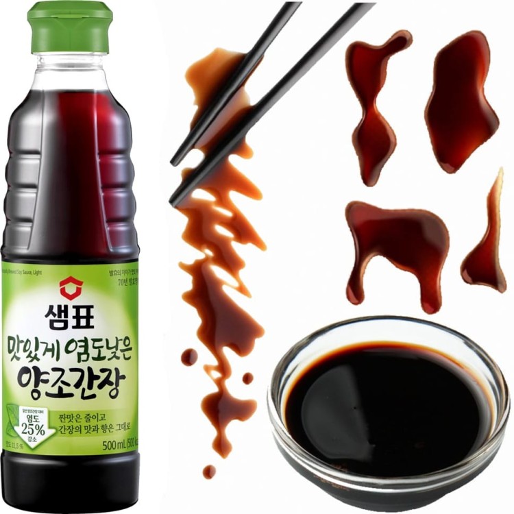 Koreański Sos Sojowy Niskosolny Naturalnie Warzony 500ml SEMPIO