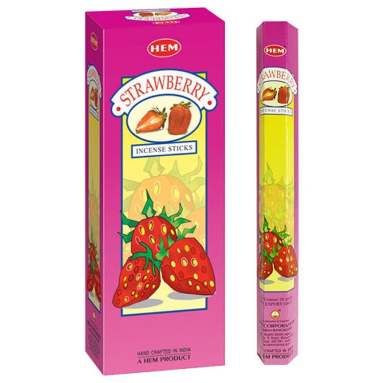 Indyjskie Kadzidełka Truskawka Strawberry 20 Sztuk HEM