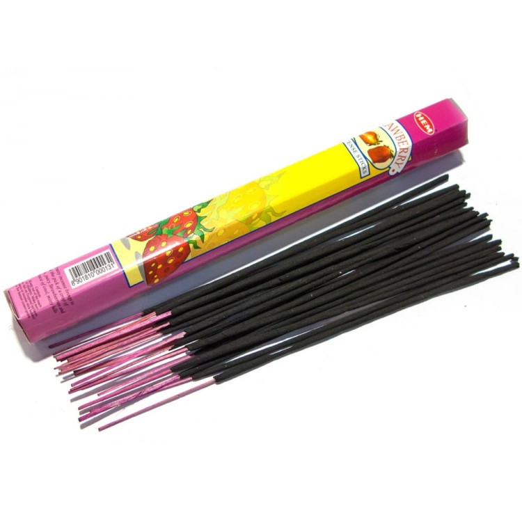 Indyjskie Kadzidełka Truskawka Strawberry 20 Sztuk HEM