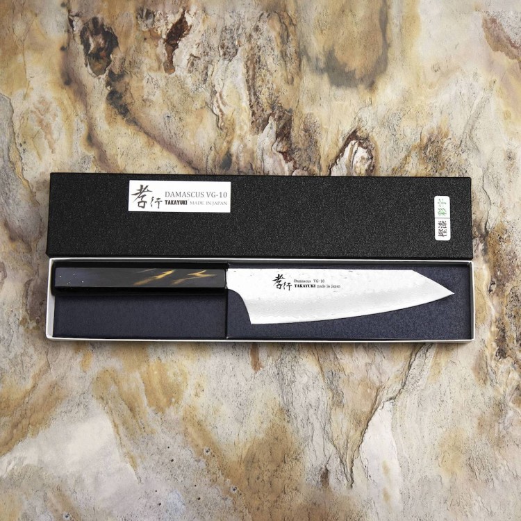 Sakai Takayuki Urushi VG-10 Saiu Japoński Nóż Kengata 16 cm