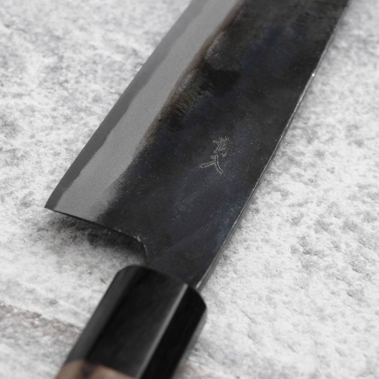 Sakai Takayuki Aogami#2 Iron Kurouchi Japoński Nóż Kuchenny Santoku Do Warzyw 17 cm