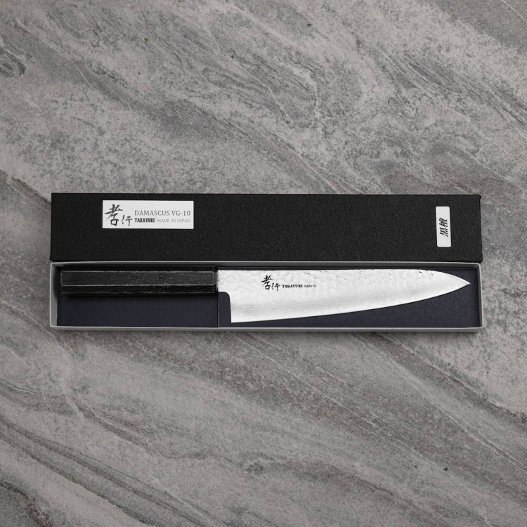 Sakai Takayuki Nanairo VG-10 Ebony Japoński Nóż Kuchenny Szefa Kuchni 60-61 HRC 21cm