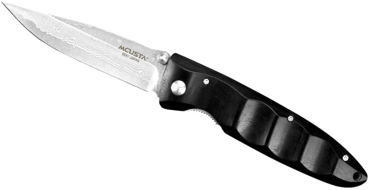 Mcusta Zanmai Classic Wave Black Pakka Damascus Japoński Nóż Składany 8,5cm