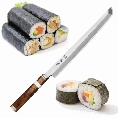 Sakai Takayuki Shiden Silver#3 Japoński Nóż Kuchenny Sakimaru Do Mięsa i Ryb 60-61 HRC 27 cm