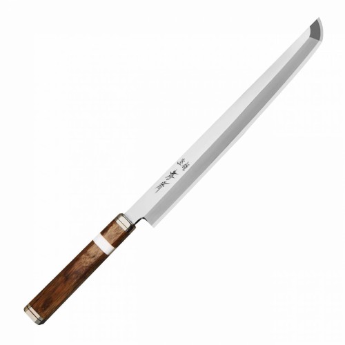Sakai Takayuki Shiden Silver#3 Japoński Nóż Kuchenny Sakimaru Do Mięsa i Ryb 60-61 HRC 27 cm