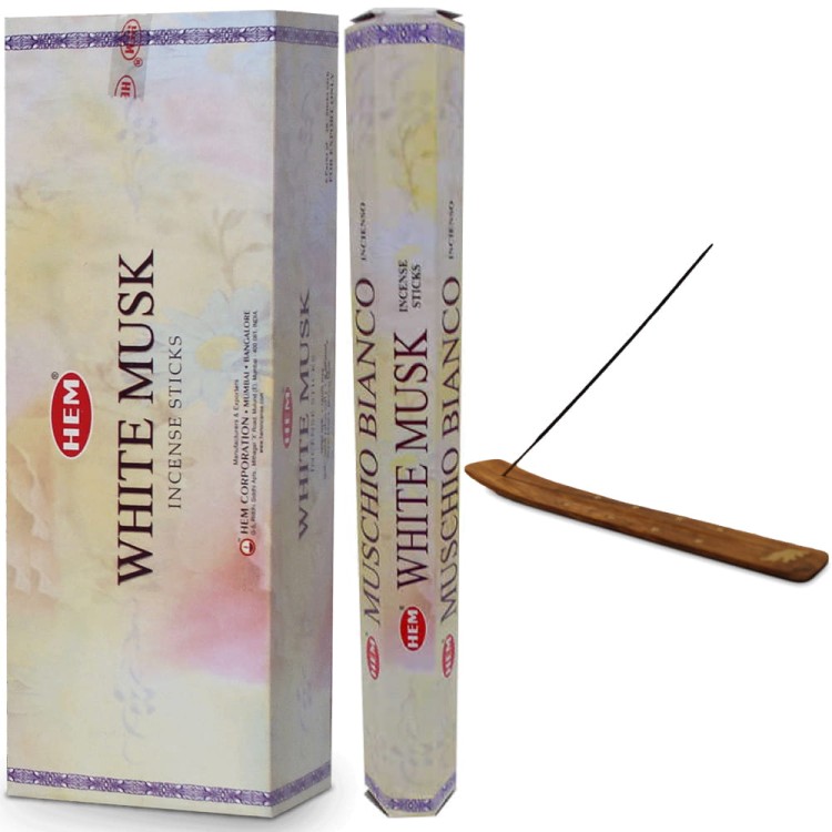 Indyjskie Kadzidełka Białe Piżmo White Musk 20 Sztuk HEM