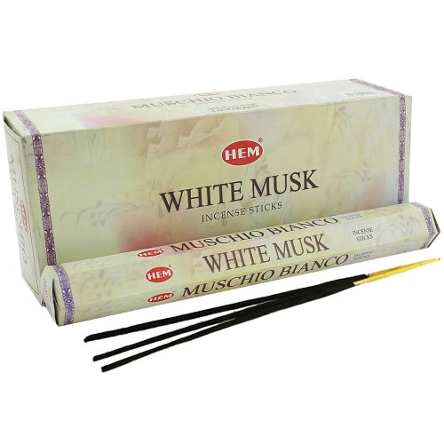 Indyjskie Kadzidełka Białe Piżmo White Musk 20 Sztuk HEM