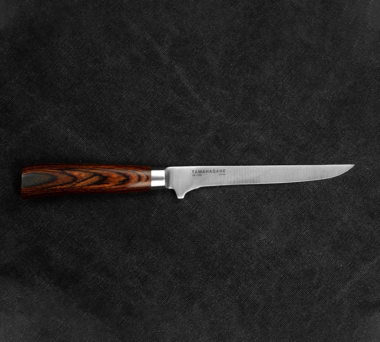 Tamahagane SAN Brown VG-5 Japoński Elastyczny Nóż Do Wykrawania Mięsa 16cm
