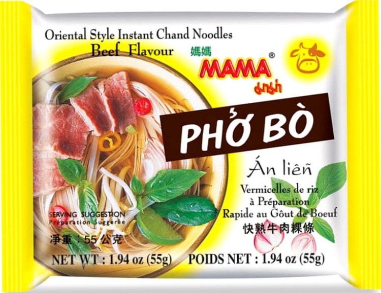 Tajska Zupka Błyskawiczna Makaron Ryżowy Instant Wołowina Pho Bo 55g MAMA