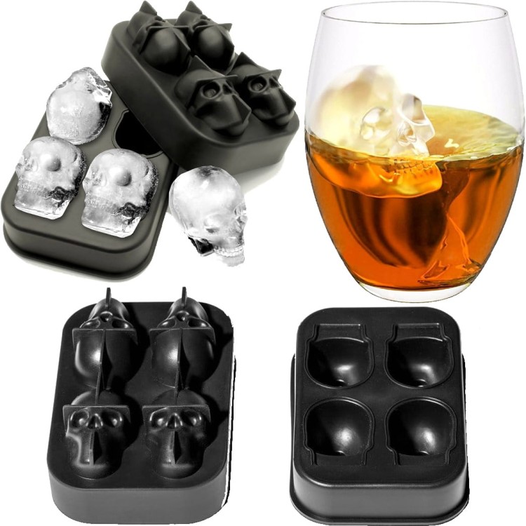 Silikonowa Foremka Forma Na 4 Duże Lodowe Czaszki Gadżet Do Drinków Na Lód GADGET MASTER