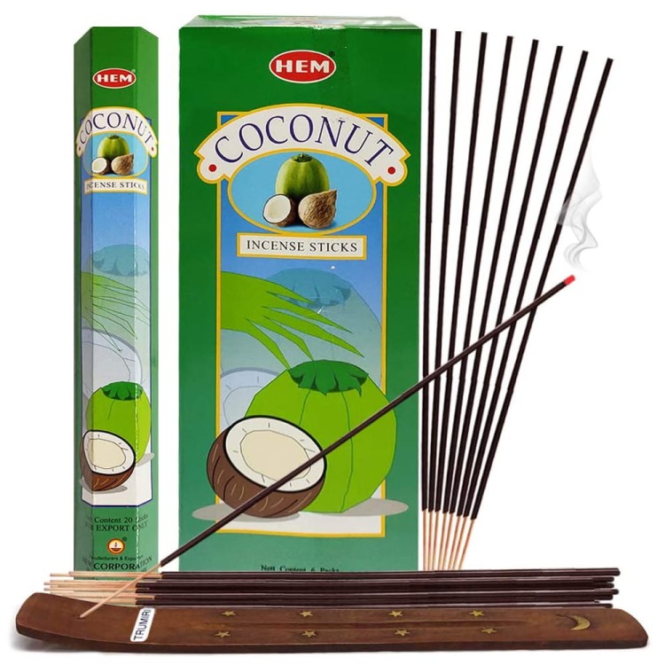 Indyjskie Kadzidełka Orzech Kokosowy Coconut 20 Sztuk HEM