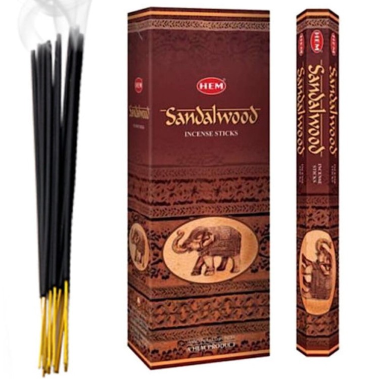 Indyjskie Kadzidełka Sandałowiec Sandalwood 20 Sztuk HEM