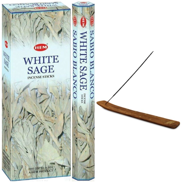 Indyjskie Kadzidełka Biała Szałwia White Sage 20 Sztuk HEM