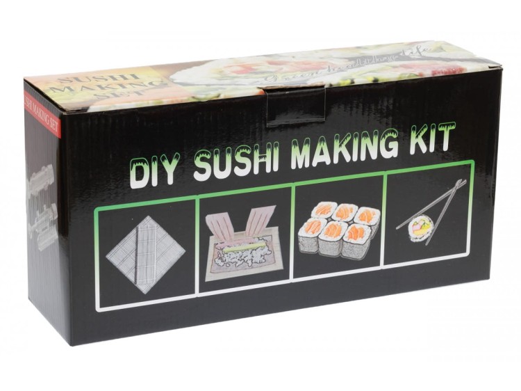 Zestaw Akcesoriów Do Robienia Sushi Mata Nóż Pałeczki Foremki Podstawki Drewniana Prasa