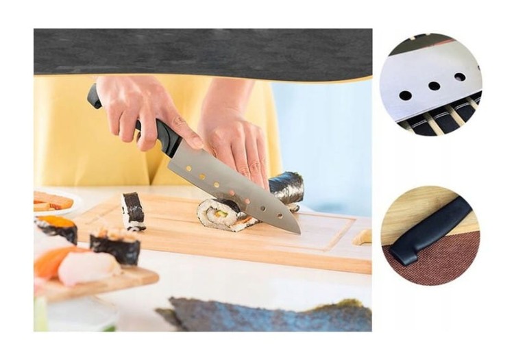 Zestaw Akcesoriów Do Robienia Sushi Mata Nóż Pałeczki Foremki Podstawki Drewniana Prasa