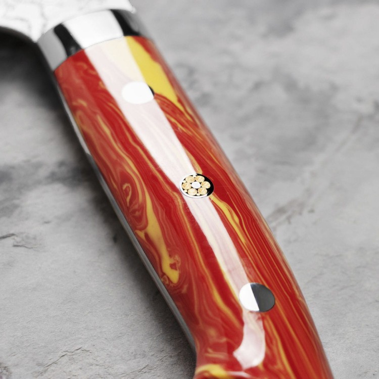 Takeshi Saji Red Turquoise R2 Japoński Nóż Santoku 18cm LIMITED