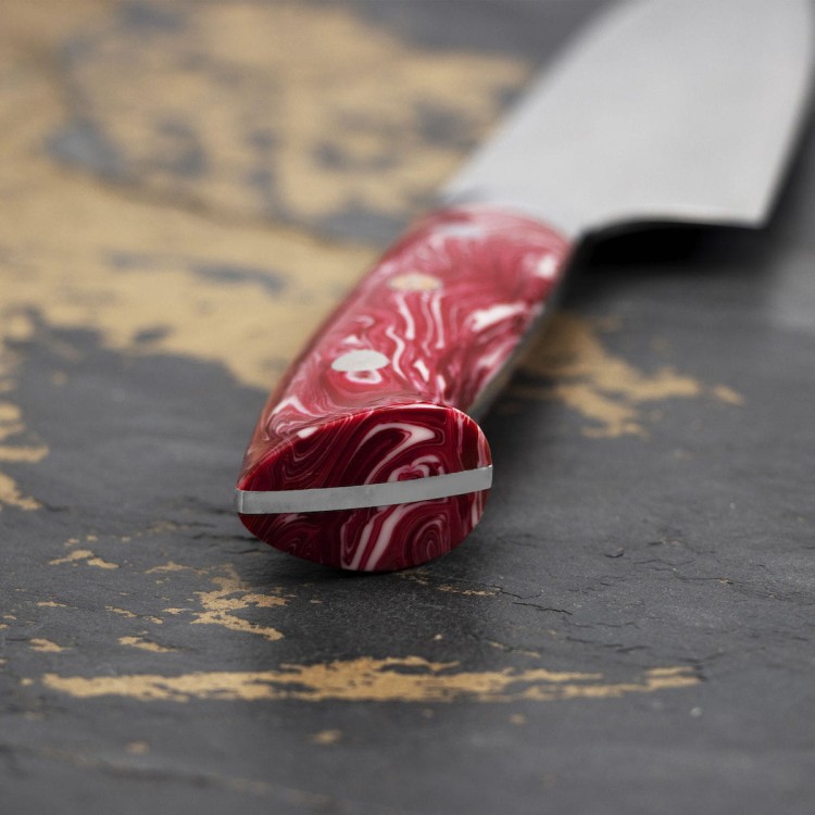 Takeshi Saji Red Turquoise R2 Japoński Nóż Santoku 18cm
