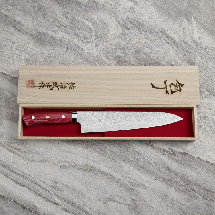Takeshi Saji Red Turquoise R2 Japoński Nóż Szefa Kuchni 24cm