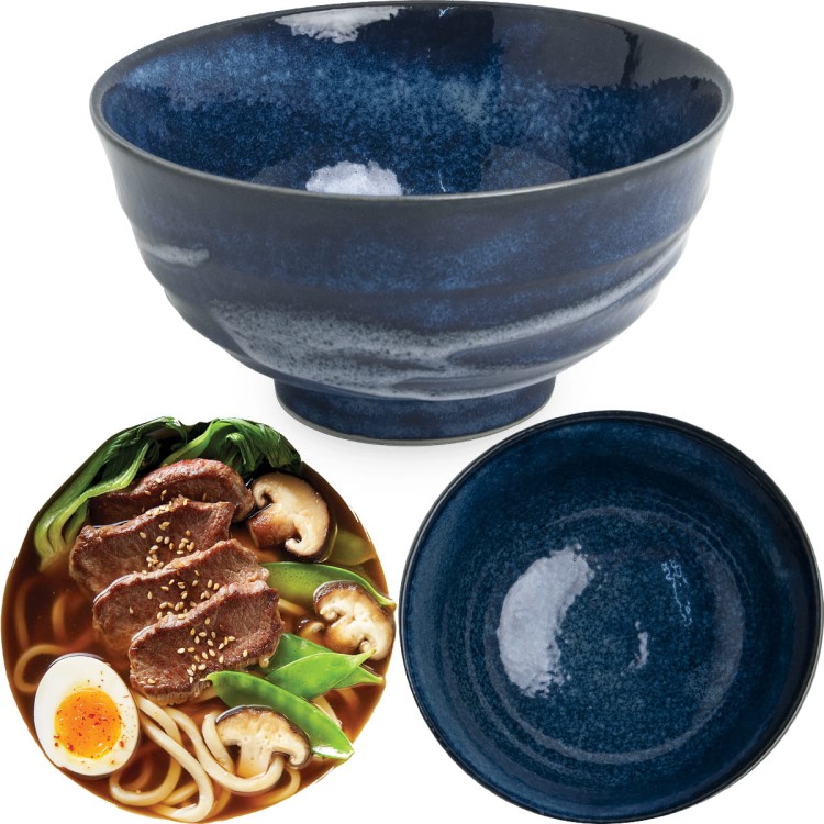 Miseczka Ciemno Niebieska Miska Do Makaronu Zupy Udon 17cm IZAYOI EDO JAPAN