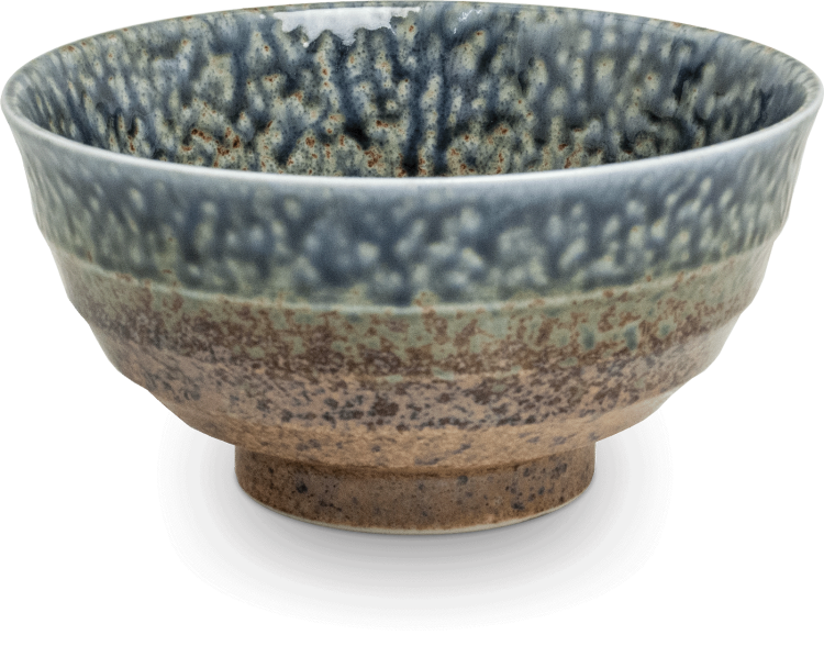 Miseczka Brązowo Niebieska Miska Do Makaronu Zupy Udon 17cm KI EDO JAPAN