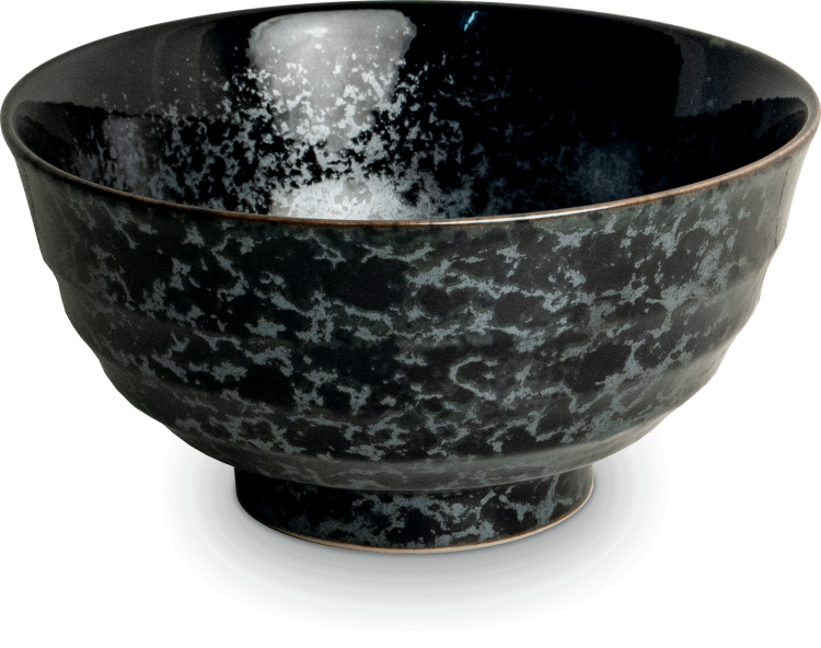 Miseczka Czarno Szara Miska Do Makaronu Zupy Udon 17cm KOGE EDO JAPAN