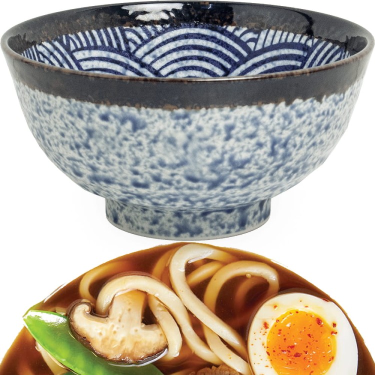 Miseczka Jasno Niebieska Miska Do Makaronu Zupy Udon 17cm JAPANESE WAVE EDO JAPAN