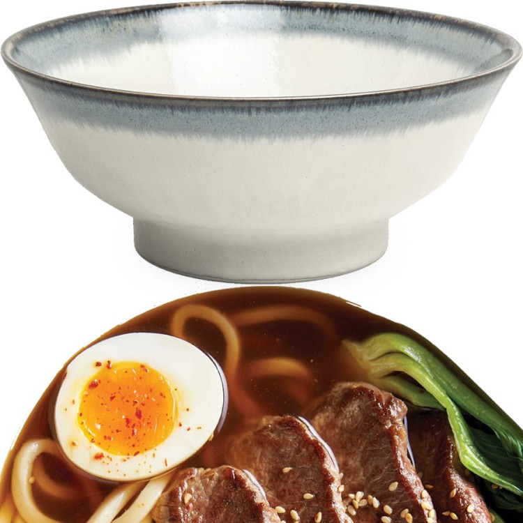 Miseczka Jasna Miska Do Makaronu Zupy Ramen 22cm AURORA EDO JAPAN