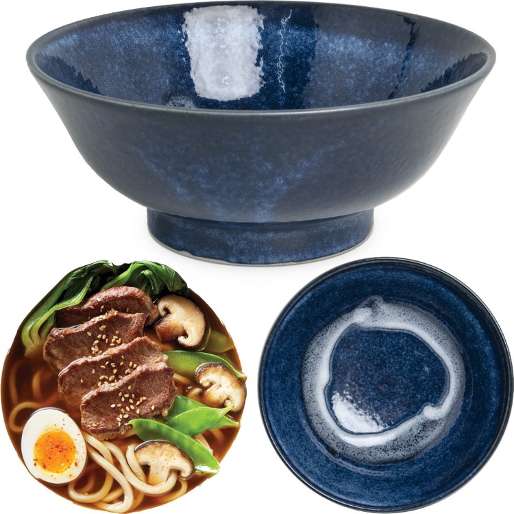Miseczka Ciemno Niebieska Miska Do Makaronu Zupy Ramen 22cm IZAYOI EDO JAPAN