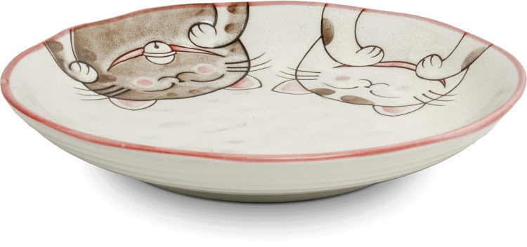 Komplet Dwóch Talerzy Do Serwowania Sushi z Motywem THREE CATS 19,5cm EDO JAPAN