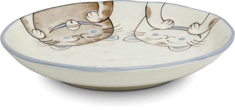 Komplet Dwóch Talerzy Do Serwowania Sushi z Motywem THREE CATS 19,5cm EDO JAPAN