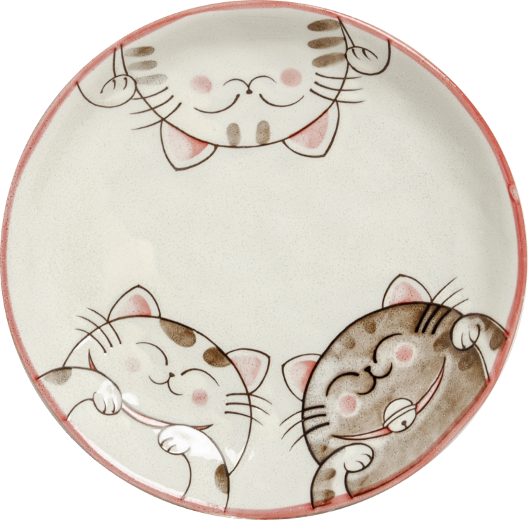 Komplet Dwóch Talerzy Do Serwowania Sushi z Motywem THREE CATS 19,5cm EDO JAPAN