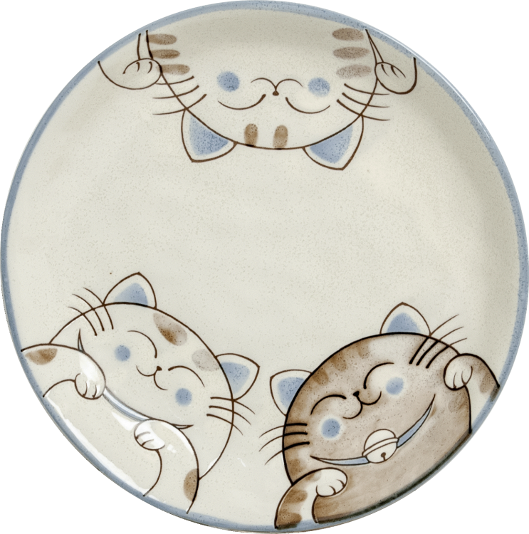 Komplet Dwóch Talerzy Do Serwowania Sushi z Motywem THREE CATS 19,5cm EDO JAPAN