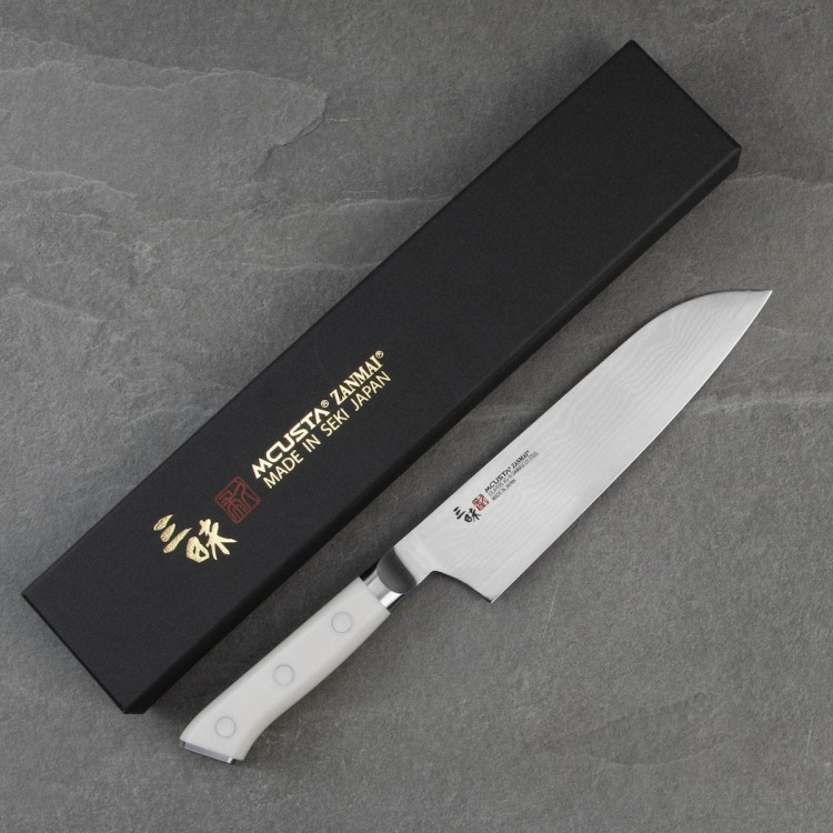Mcusta Zanmai Classic Damascus VG-10 Corian Japoński Nóż Santoku 18cm