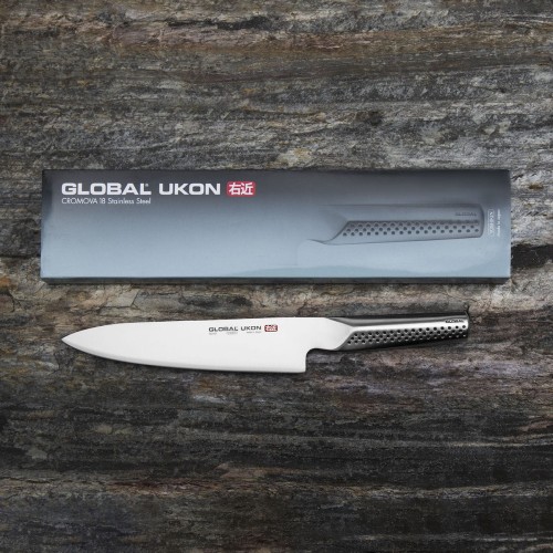 Global Ukon Japoński Nóż Kuchenny Szefa Kuchni 56-58 HRC 20cm GU-01