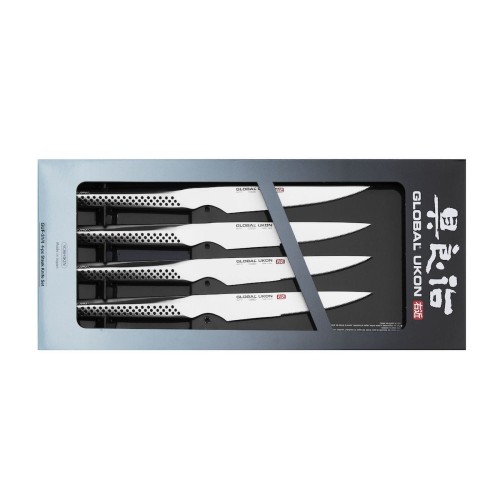 Global Ukon Japoński Zestaw Komplet 4 Noży Do Steków 56-58HRC 13cm GUF-31/4