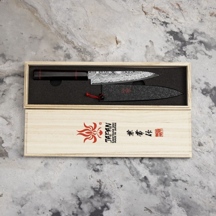 Kanetsune Namishibuki SG-2 Japoński Nóż Uniwersalny 13,5cm i Ochraniacz Saya