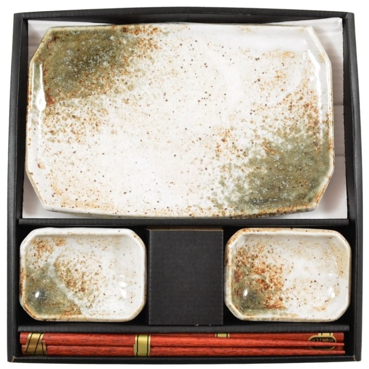 Zestaw Ceramiki Do Sushi Jasny Komplet HIKARI Ceramika Dla 2 Osób EDO JAPAN