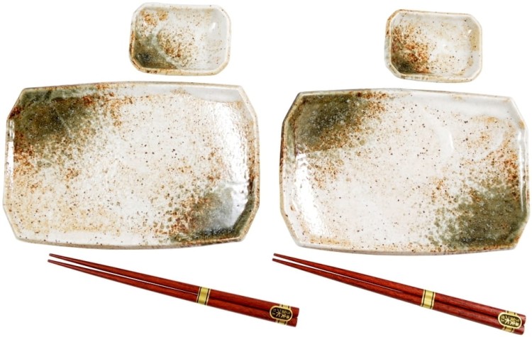 Zestaw Ceramiki Do Sushi Jasny Komplet HIKARI Ceramika Dla 2 Osób EDO JAPAN