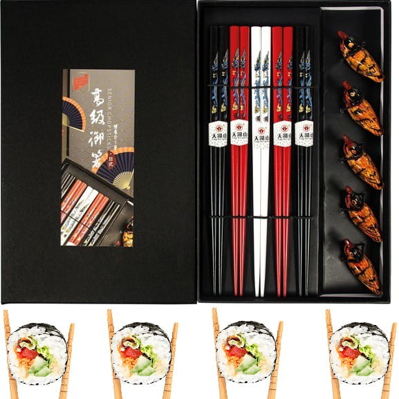 Zestaw Trzy Kolory Pałeczek z Podstawką Kaczki w Pudełku 5 Par Golden Turtle