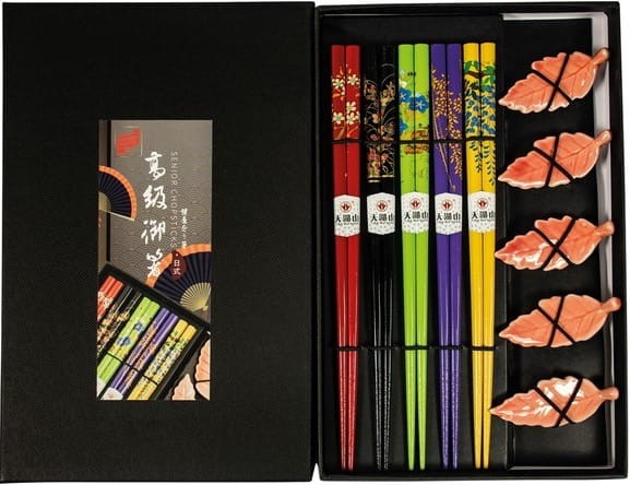 Zestaw Kolorowych Pałeczek z Podstawką Liść w Pudełku 5 Par Golden Turtle