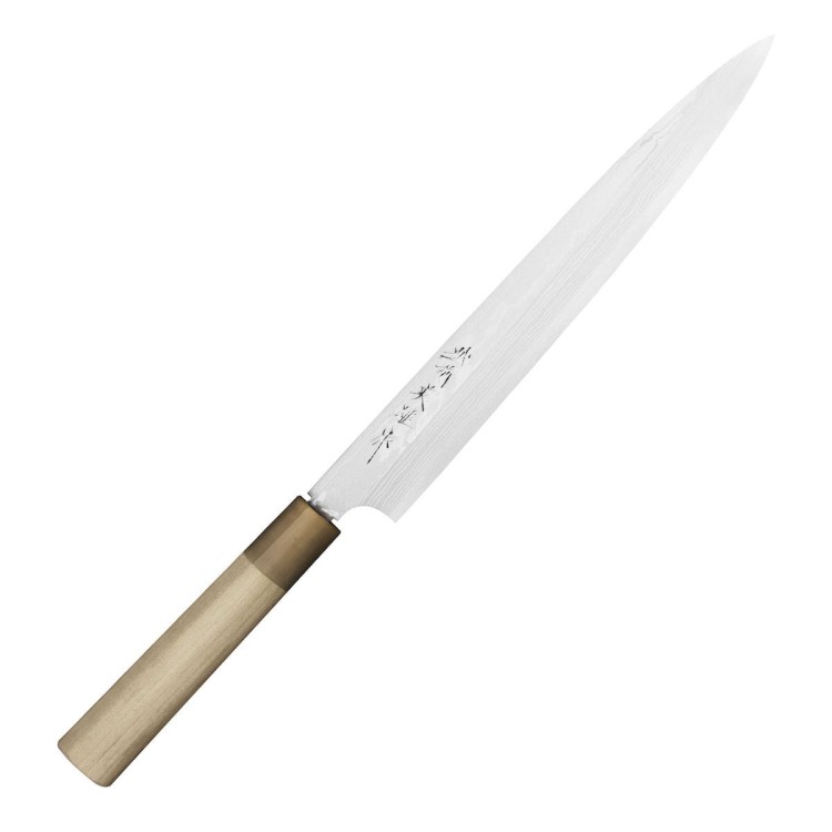 Hideo Kitaoka Aogami#2 Satin Damascus Japoński Nóż Yanagi Sashimi Do Sushi 27cm