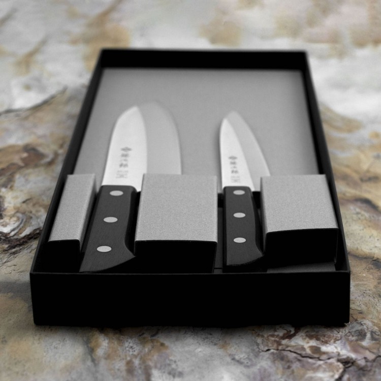 Zestaw 2 Noży Tojiro Basic VG-10 Japoński Uniwersalny 13,5cm i Santoku 16,5cm