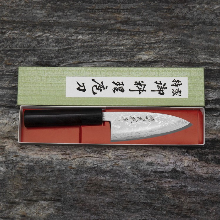 Hideo Kitaoka Shirogami Satin Japoński Nóż Deba 12cm